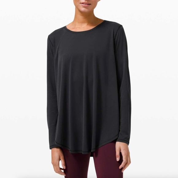 lululemon athletica Tops - Lululemon Draped Bum Covering Long Sleeve, Black